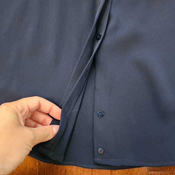 Anne Fontaine women's navy blue long sleeve button up blouse in size 40 - Picture 6 of 11